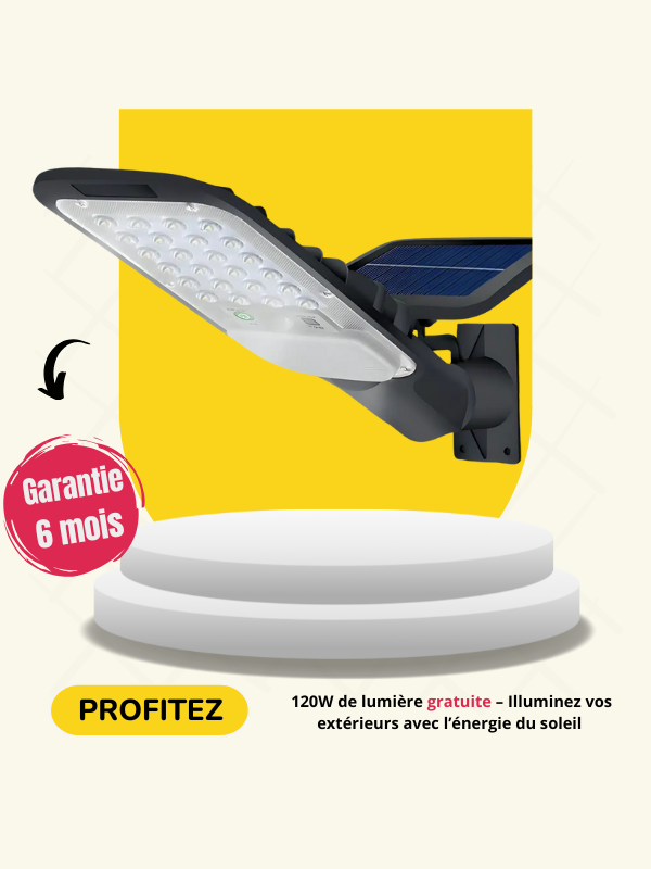 Lampadaire Solaire LED avec Capteur 120W