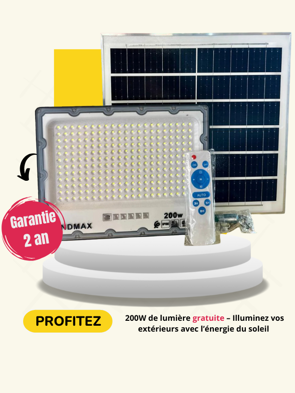 Projecteur solaire 200W ultra puissant
